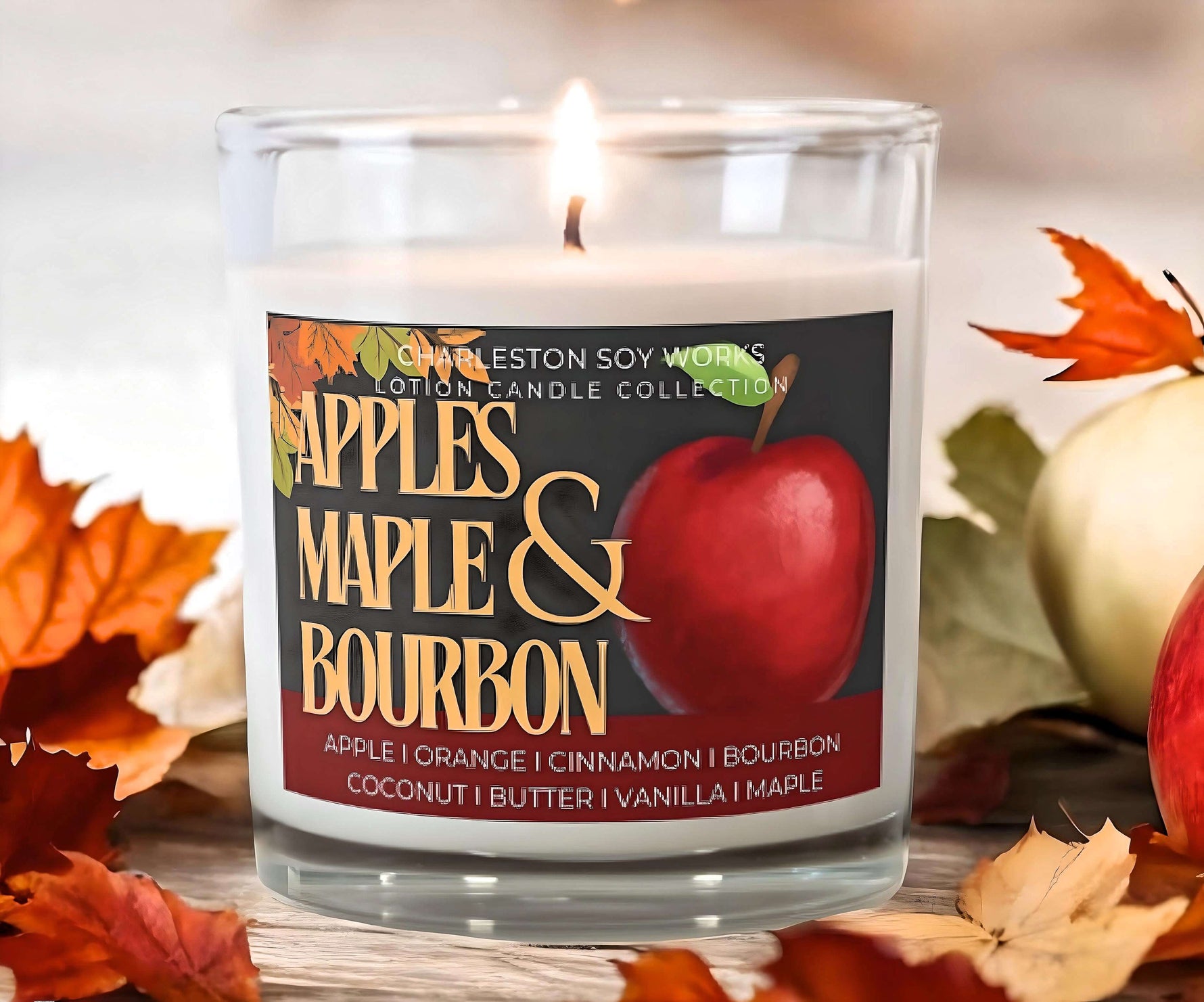 Apples & Maple Bourbon Lotion Candle - Charleston Soy Works