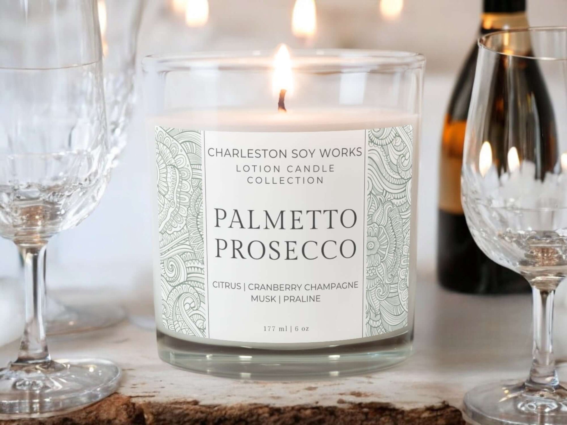 Palmetto Prosecco Lotion Candle - Charleston Soy Works