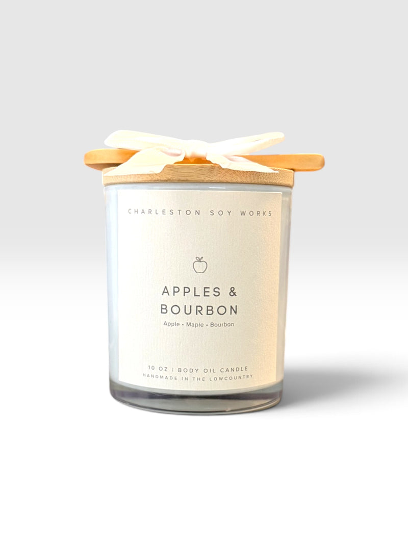 Apples & Bourbon 10 oz Body Oil Candle - Charleston Soy Works