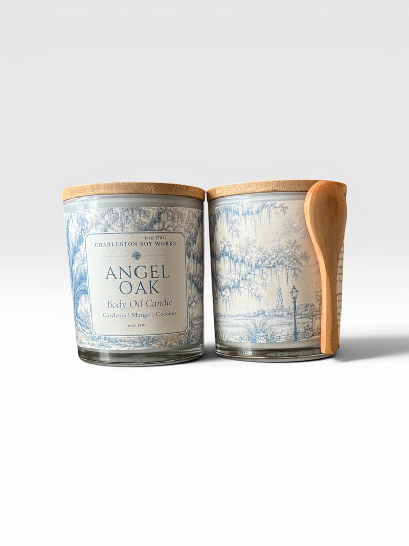 Angel Oak Massage Candle Body Oil — 10 oz - Charleston Soy Works
