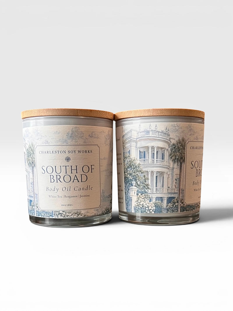 South Of Broad Massage Candle Body Oil — 10 oz - Charleston Soy Works