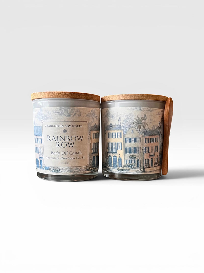 Rainbow Row Massage Candle Body Oil — 10 oz - Charleston Soy Works