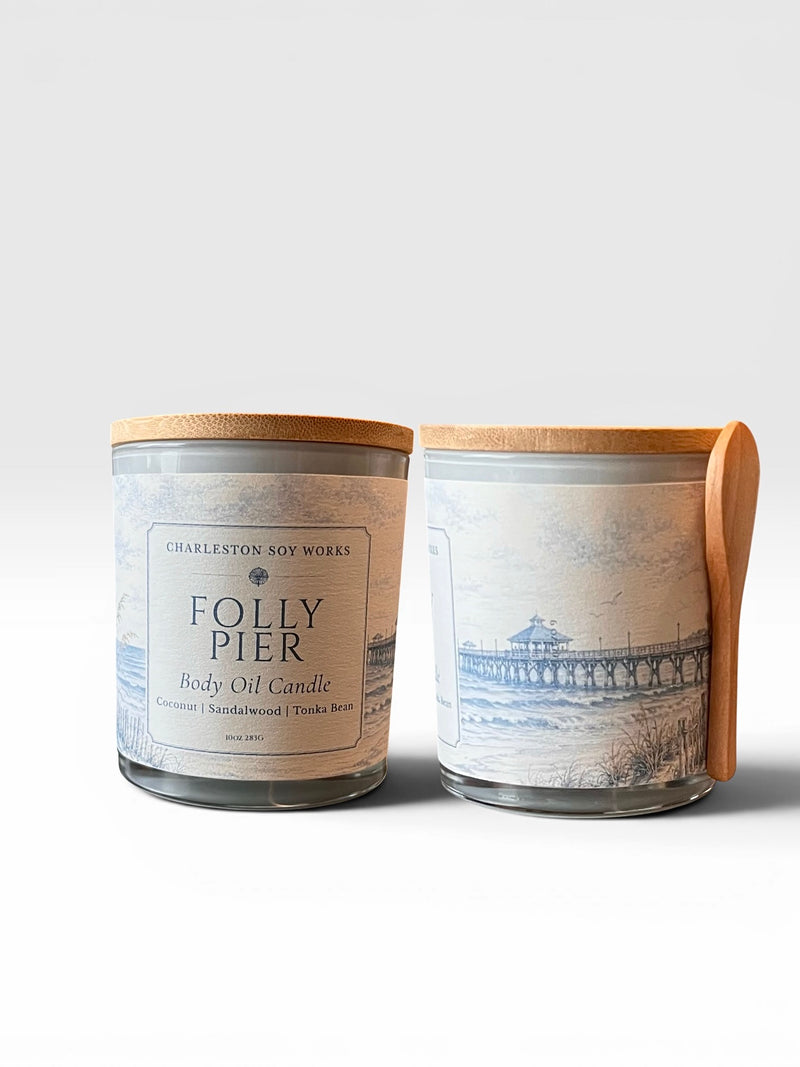 Folly Pier Massage Candle Body Oil — 10 oz - Charleston Soy Works
