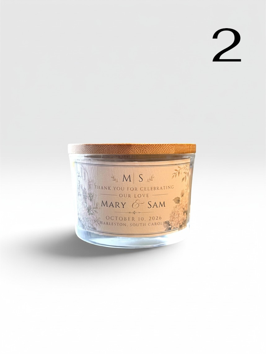 Personalized 4 oz Candle Favors - Charleston Soy Works