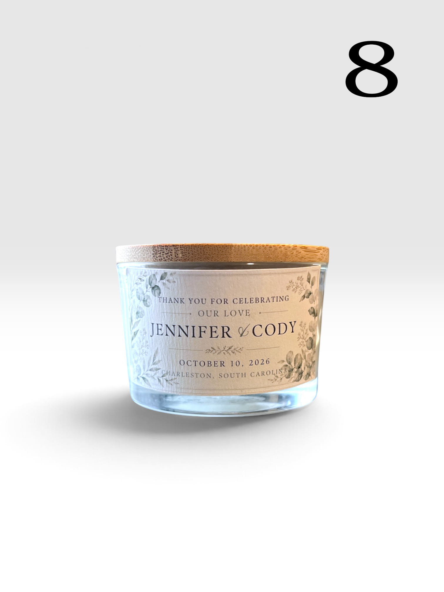 Personalized 4 oz Candle Favors - Charleston Soy Works