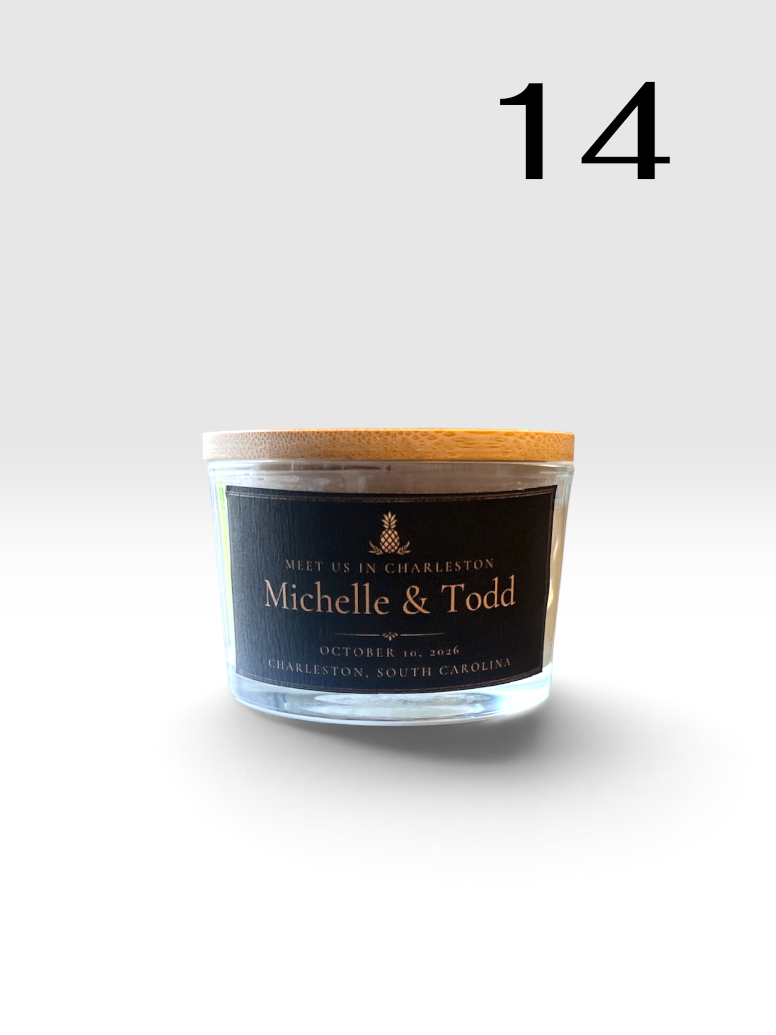 Personalized 4 oz Candle Favors - Charleston Soy Works