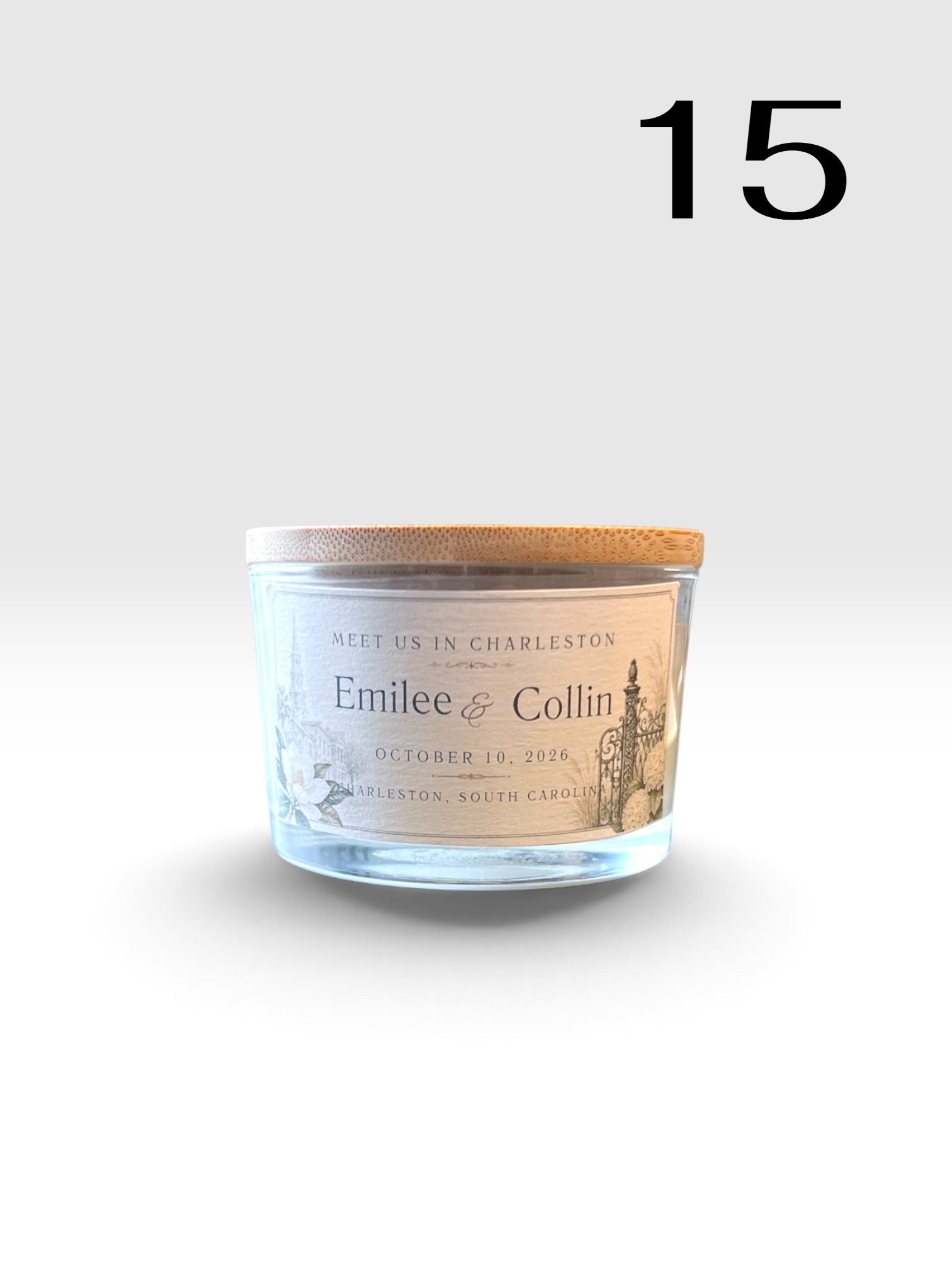 Personalized 4 oz Candle Favors - Charleston Soy Works
